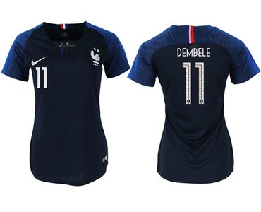 Women's France #11 Dembele Home Soccer Country Jersey