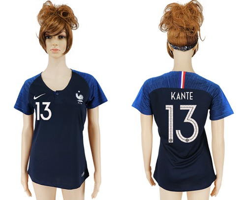 Women's France #13 Kante Home Soccer Country Jersey