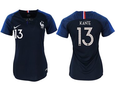 Women's France #13 Kante Home Soccer Country Jersey