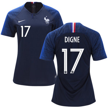 Women's France #17 Digne Home Soccer Country Jersey