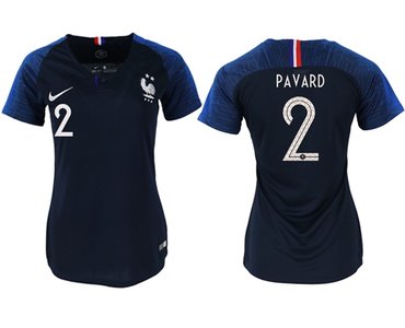 Women's France #2 Pavard Home Soccer Country Jersey