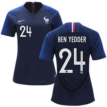 Women's France #24 Ben Yedder Home Soccer Country Jersey