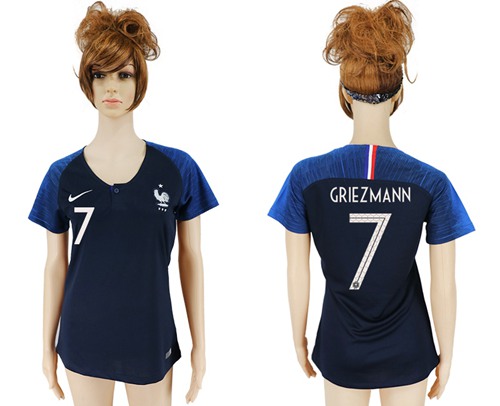 Women's France #7 Griezmann Home Soccer Country Jersey