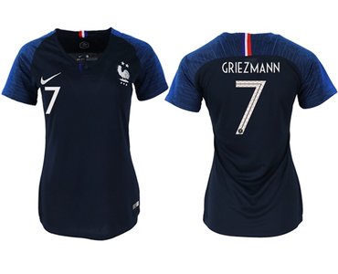 Women's France #7 Griezmann Home Soccer Country Jersey