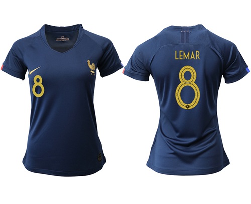 Women's France #8 Lemar Home Soccer Country Jersey