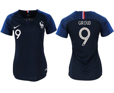 Women's France #9 Giroud Home Soccer Country Jersey