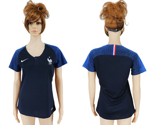 Women's France Blank Home Soccer Country Jersey