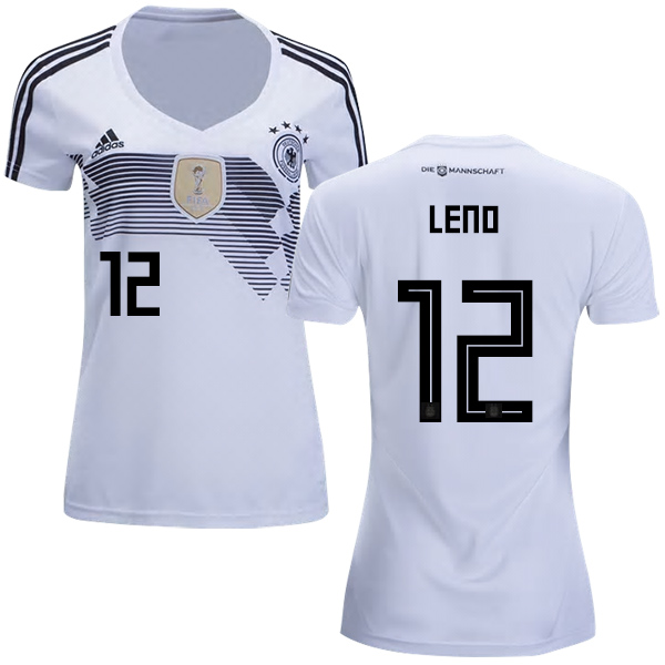Women's Germany #12 Leno White Home Soccer Country Jersey