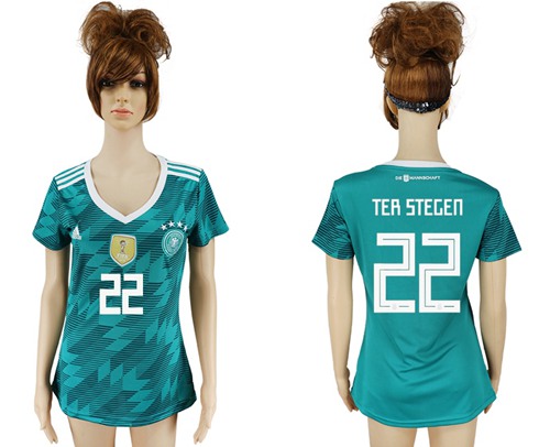 Women's Germany #22 Ter Stegen Away Soccer Country Jersey