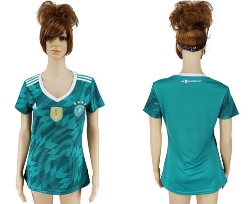 Women's Germany Blank Away Soccer Country Jersey