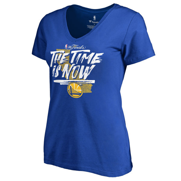 Women's Golden State Warriors Fanatics Branded Royal 2017 NBA Finals Bound Slim Fit V Neck T-Shirt
