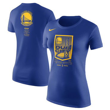 Women's Golden State Warriors Nike Women's 2018 NBA Finals Bound City DNA Cotton Performance T-Shirt Blue