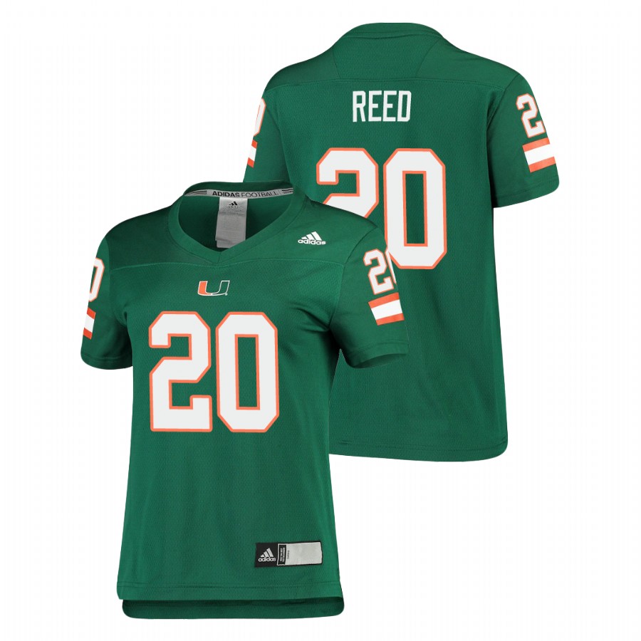 Women's Green Miami Hurricanes Ed Reed Replica Football Jersey Women's Jersey Miami Hurricanes Green Ed Reed Replica Football Jersey