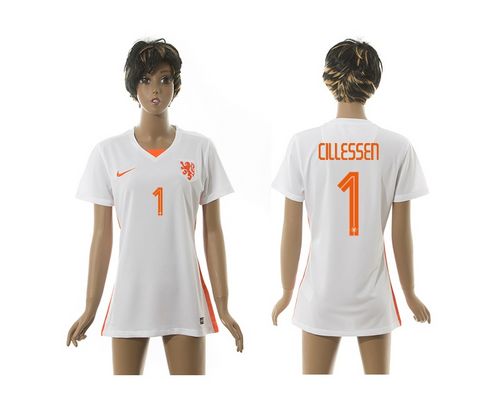 Women's Holland #1 Cillessen Away Soccer Country Jersey