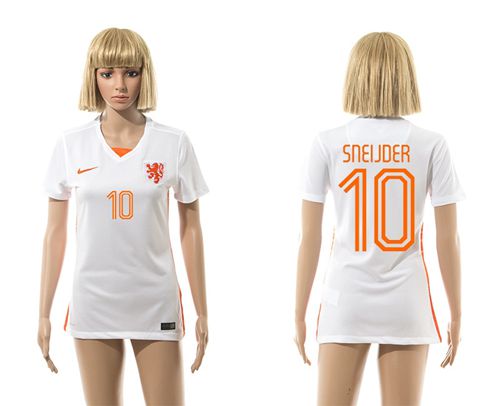 Women's Holland #10 Sneijder Away Soccer Country Jersey