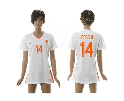 Women's Holland #14 Kongolo Away Soccer Country Jersey