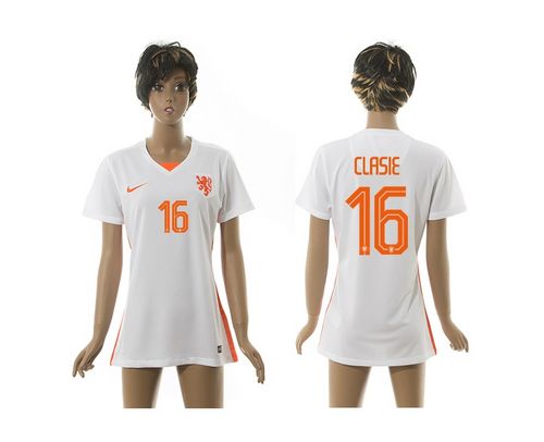 Women's Holland #16 Clasie Away Soccer Country Jersey