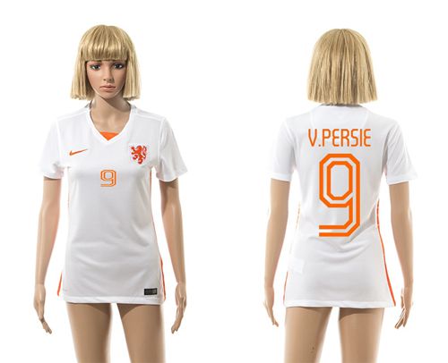 Women's Holland #9 V.Persie Away Soccer Country Jersey