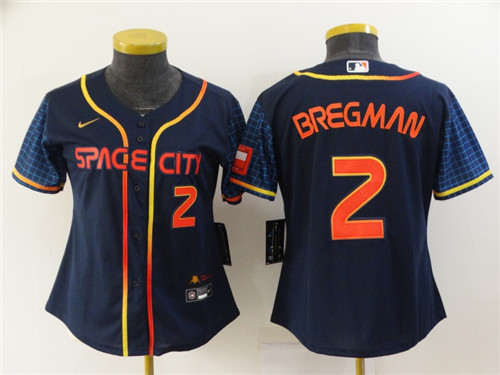 Women's Houston Astros #2 Alex Bregman 2022 Navy City Connect Stitched Jerseys(Run Small)