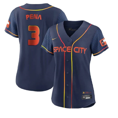 Women's Houston Astros #3 Jeremy Pe?a 2022 Navy City Connect Stitched Jersey(Run Small)