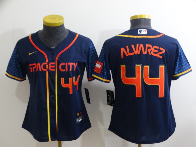 Women's Houston Astros #44 Yordan Alvarez 2022 Navy City Connect Stitched Jerseys(Run Small)