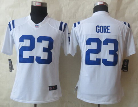 Women's Indianapolis Colts #23 Frank Gore White Nike Limited Stitched Jersey