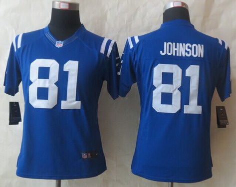 Women's Indianapolis Colts #81 Andre Johnson Blue Nike Limited Stitched Jersey