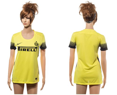 Women's Inter Milan Blank Yellow Soccer Club Jersey