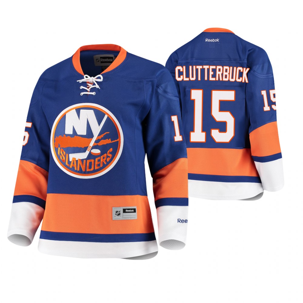 Women's Islanders #15 Cal Clutterbuck Premier Home Jersey Royal