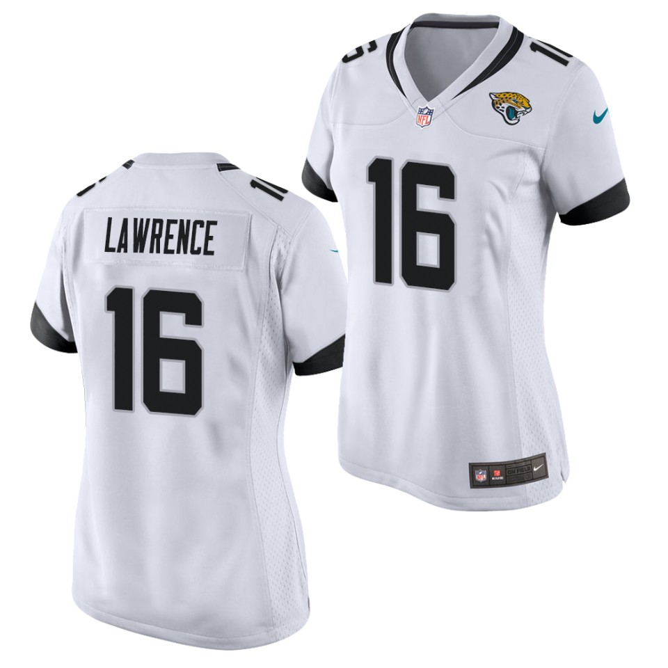 Women's Jacksonville Jaguars #16 Trevor Lawrence Nike White Limited Jersey