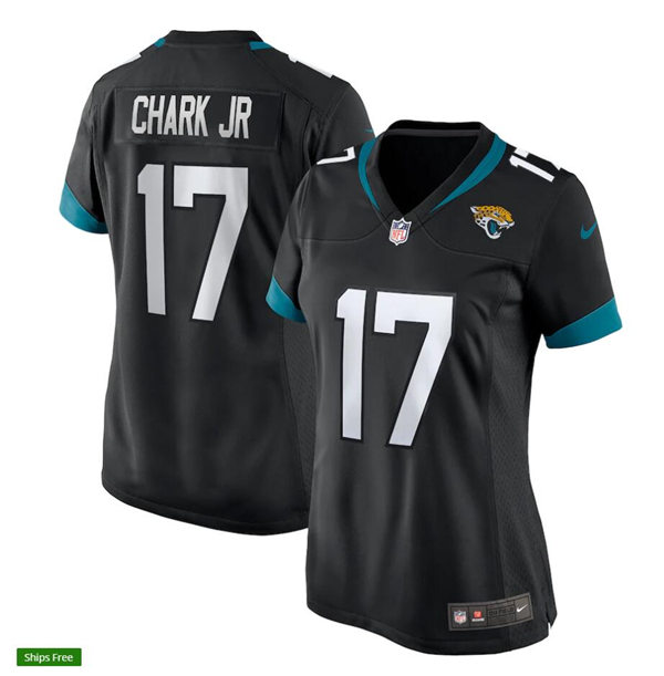 Women's Jacksonville Jaguars #17 DJ. Chark Stitched Black Nike Limited Jersey