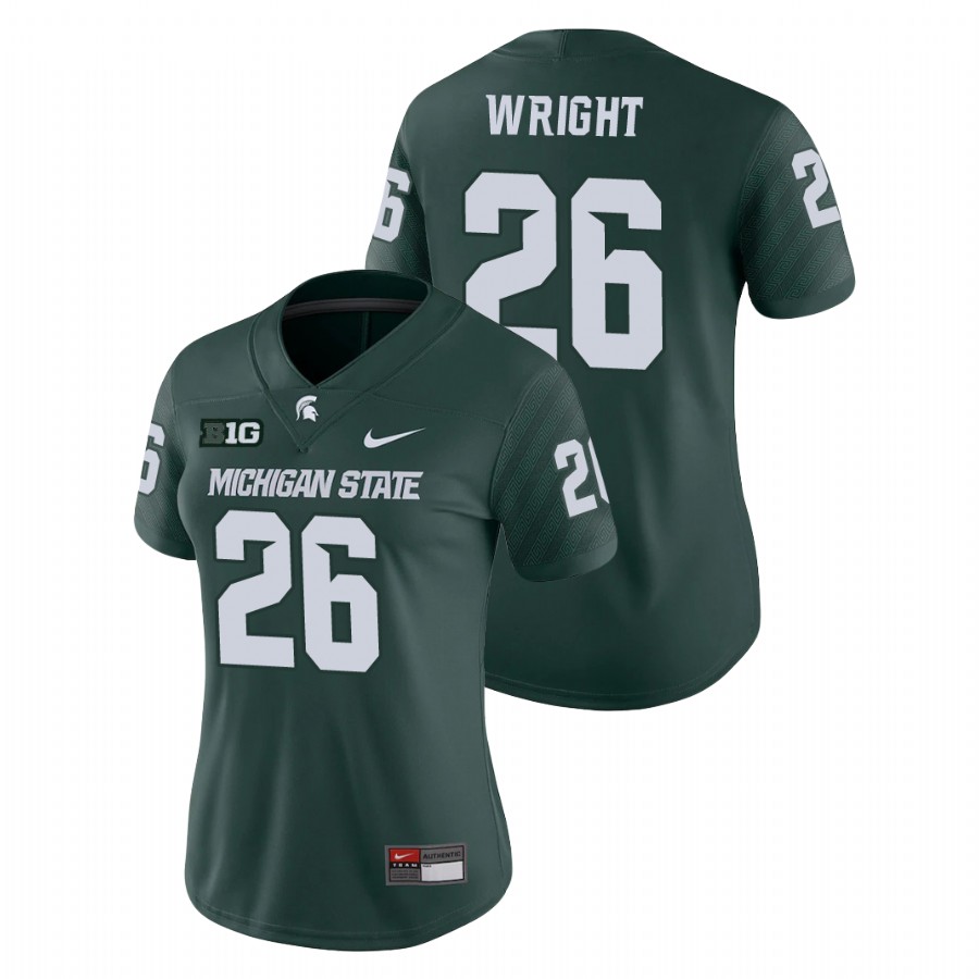 Women's Jersey Michigan State Spartans Green Brandon Wright Game College Football Jersey