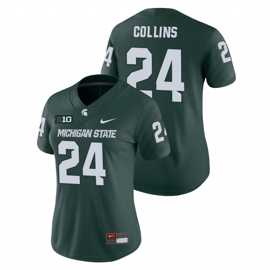 Women's Jersey Michigan State Spartans Green Elijah Collins Game College Football Jersey