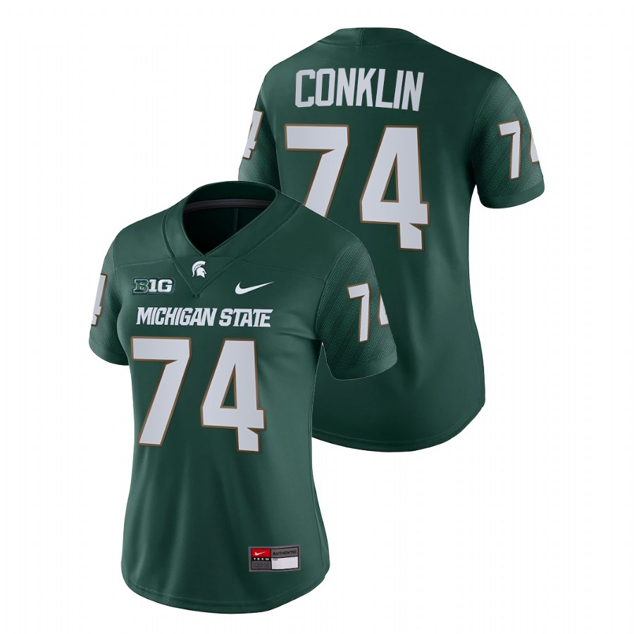 Women's Jersey Michigan State Spartans Jack Conklin Green College Football Game Jersey