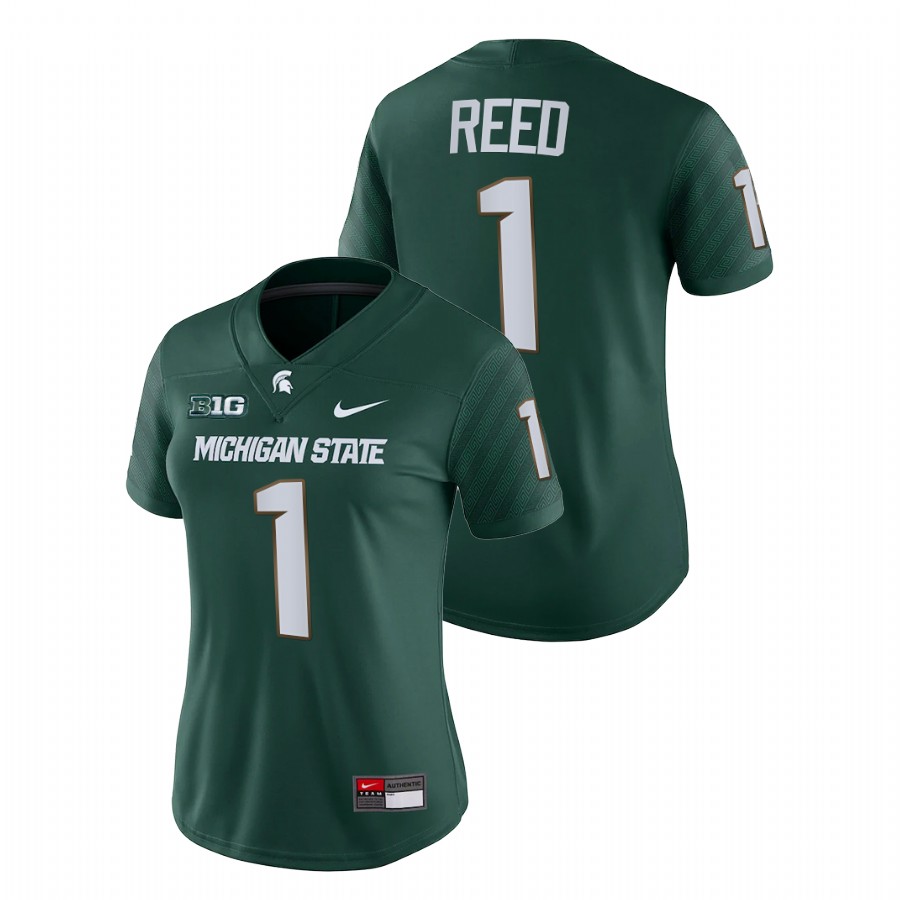 Women's Jersey Michigan State Spartans Jayden Reed Green College Football Game Jersey