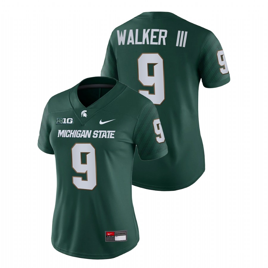 Women's Jersey Michigan State Spartans Kenneth Walker III Green College Football Game Jersey