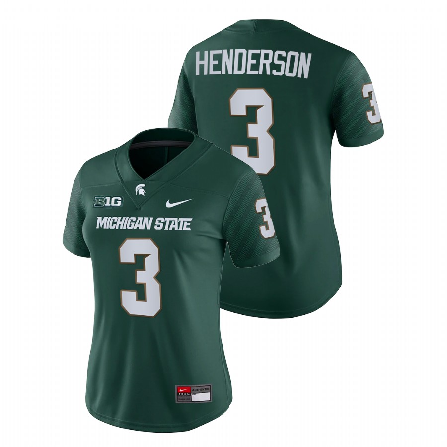 Women's Jersey Michigan State Spartans Xavier Henderson Green College Football Game Jersey