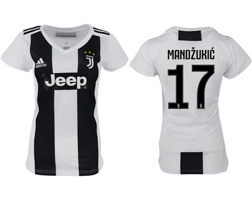 Women's Juventus #17 Mandzukic Home Soccer Club Jersey