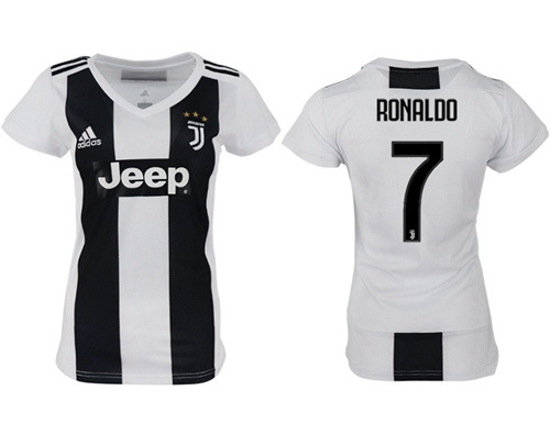 Women's Juventus #7 Ronaldo Home Soccer Club Jersey
