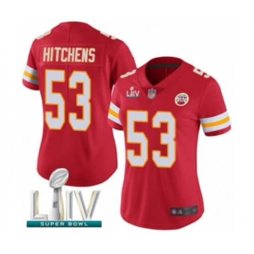 Women's Kansas City Chiefs #53 Anthony Hitchens Red Team Color Vapor Untouchable Limited Player Super Bowl LIV Bound Football Jersey