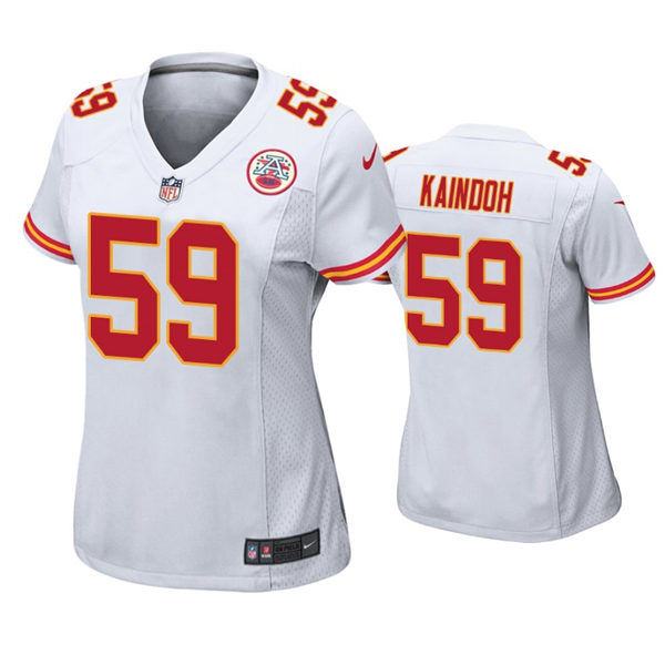 Women's Kansas City Chiefs #59 Joshua Kaindoh Nike White Limited Jersey