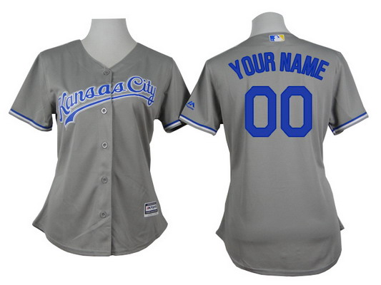 Women's Kansas City Royals Customized Gray Jersey