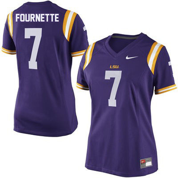 Women's LSU Tigers #7 Leonard Fournette Purple Football Jersey