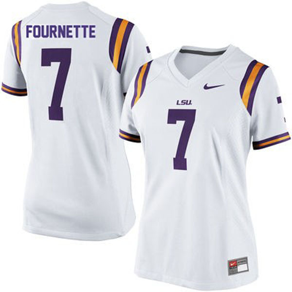 Women's LSU Tigers #7 Leonard Fournette White Football Jersey