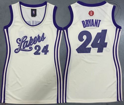 Women's Lakers #24 Kobe Bryant Cream 2015-2016 Christmas Day Dress Stitched NBA Jersey