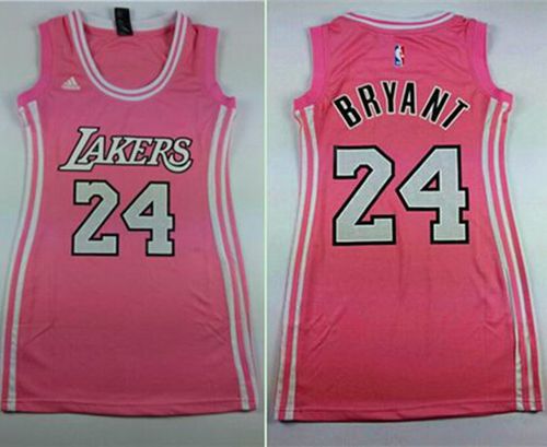 Women's Lakers #24 Kobe Bryant Pink Dress Stitched NBA Jersey