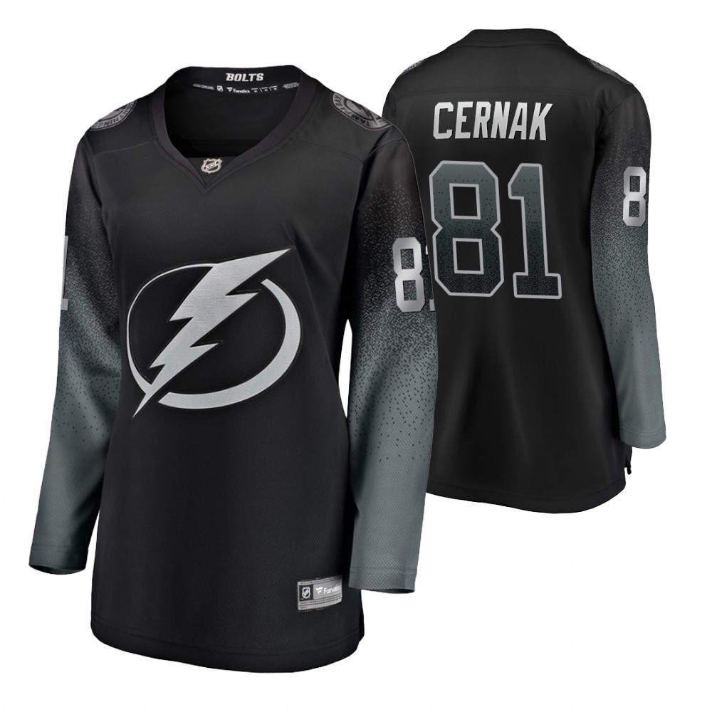 Women's Lightning #81 Erik Cernak Fanatics Branded Alternate Jersey Black