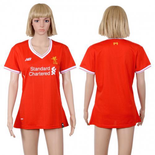 Women's Liverpool Blank Red Home Soccer Club Jersey