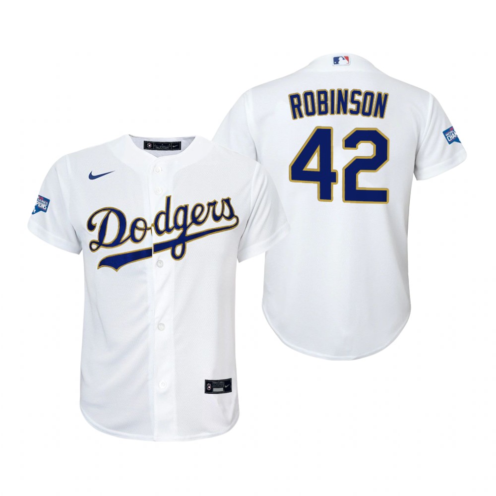 Women's Los Angeles Dodgers #27 Trevor Bauer Nike 2021 White Gold Championship Program Jersey