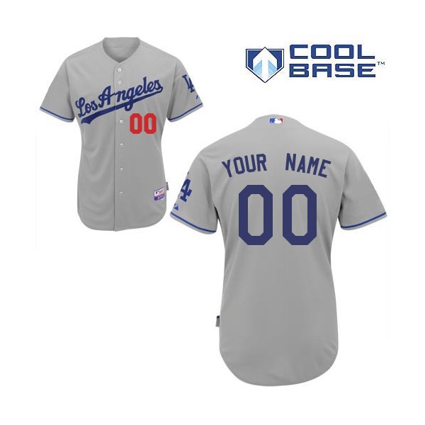 Women's Los Angeles Dodgers Customized Authentic Grey Road Cool Base MLB Jersey
